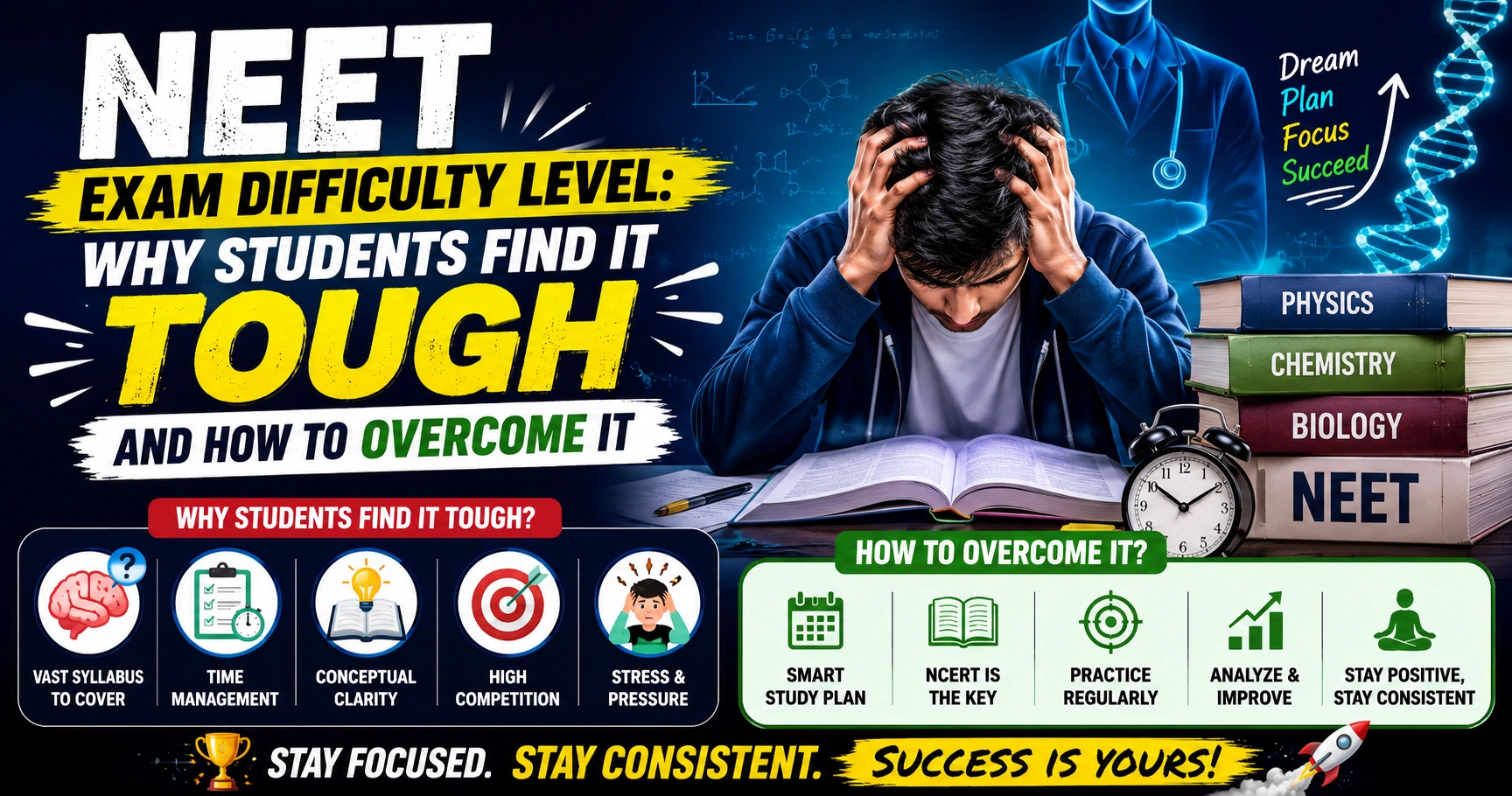 NEET Exam Difficulty Stage: Why Students Discover It Tough and the Way to Overcome It